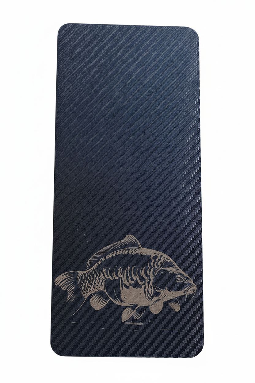 Carbon fibre carp panel - straightened white background