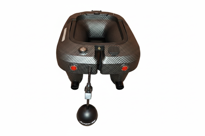Rogue Bait boat with Deeper sonar - top view, white background